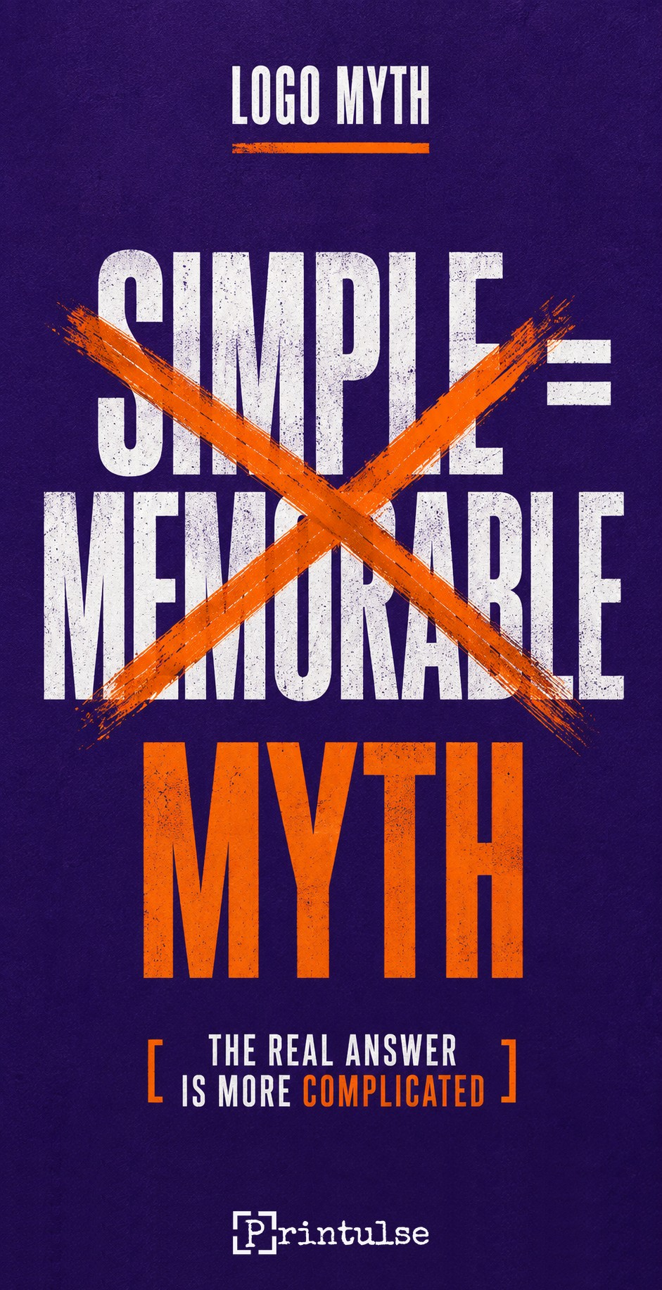 Marketing myth: Simple = Memorable, crossed out